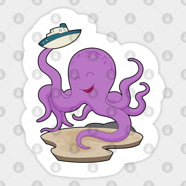 Octopus Octopus Toy boat Sticker by Markus Schnabel